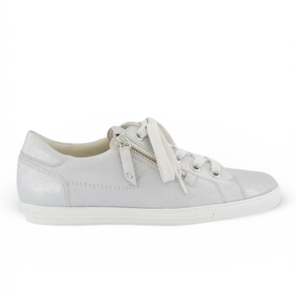 Silver Leather Sneakers. US sizes